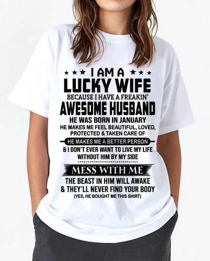 JANUARY BORN HUSBAND'S LUCKY WIFE - FROM HUSBAND - TLEE01 (SKU2605-97-01)