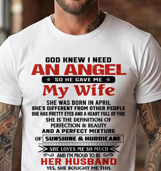 APRIL - GOD KNEW I NEEDED AN ANGEL SO HE GAVE ME MY WIFE - FROM WIFE - TLEE04 (SKU26T-01-54-04)