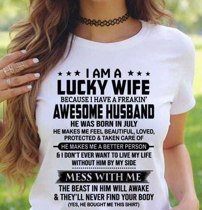 JULY BORN HUSBAND'S LUCKY WIFE - FROM HUSBAND - TLEE07 (SKU2605-97-07)