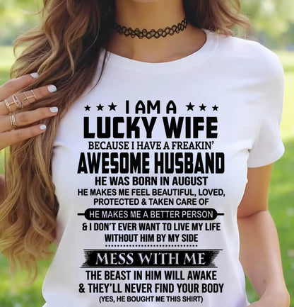 AUGUST BORN HUSBAND'S LUCKY WIFE - FROM HUSBAND - TLEE08 (SKU2605-97-08)
