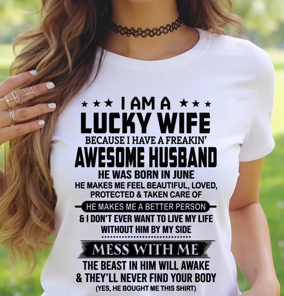 JUNE BORN HUSBAND'S LUCKY WIFE - FROM HUSBAND - TLEE06 (SKU2605-97-06)