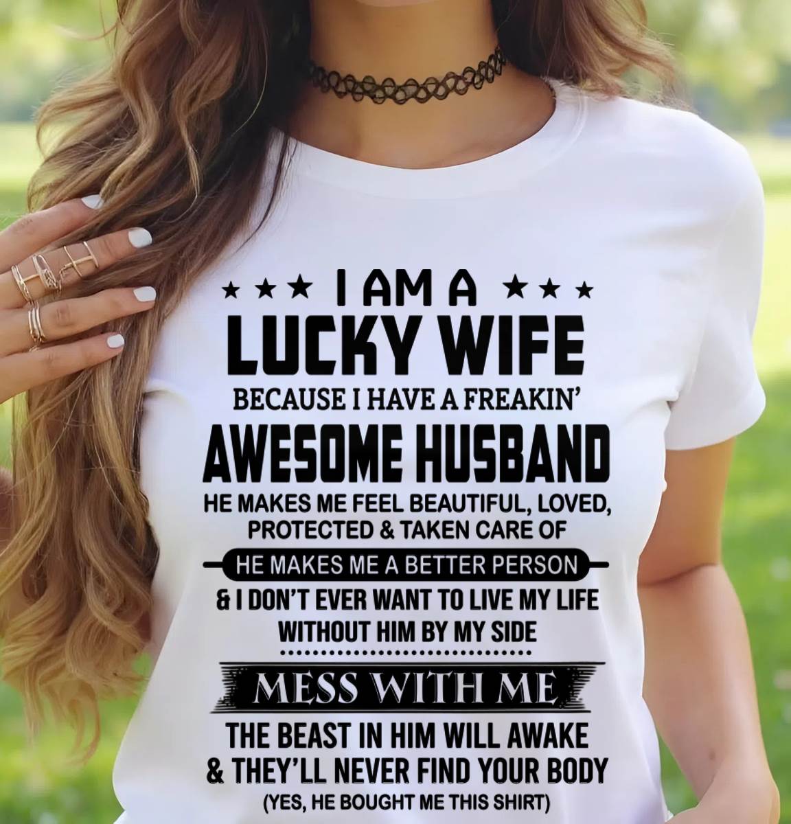 LUCKY WIFE OF AN AWESOME HUSBAND - FROM HUSBAND - TLEE00 (SKU2605-97-00)