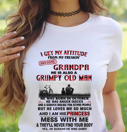 OCTOBER GRANDPA - GRUMPY • AWESOME • PROTECTIVE - FROM GRANDPA - TLEE10 (SKU2605-176-10)