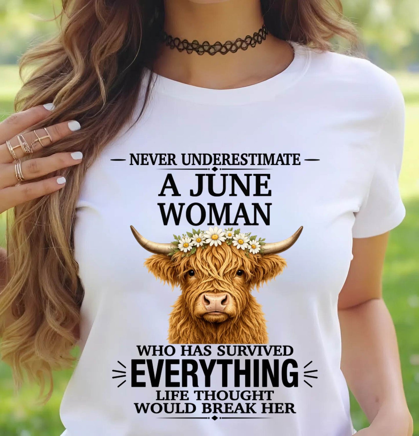 JUNE WOMAN HIGHLAND COW SHIRT - FOR WOMEN - TLEE06 (SKU2606-158-06)