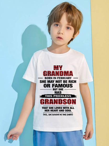 FEBRUARY GRANDMA LOVES ME – PRICELESS GRANDSON GIFT- FROM GRANDMA - TLEE02 (SKU2604-260-02)