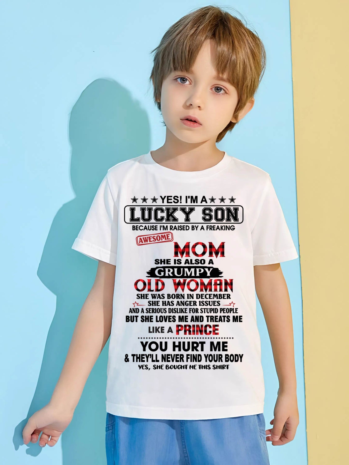 DECEMBER - LUCKY SON – PROUD TO BE RAISED BY AN AWESOME MOM - FROM MOM - TLEE12 (SKU2603-106-12)