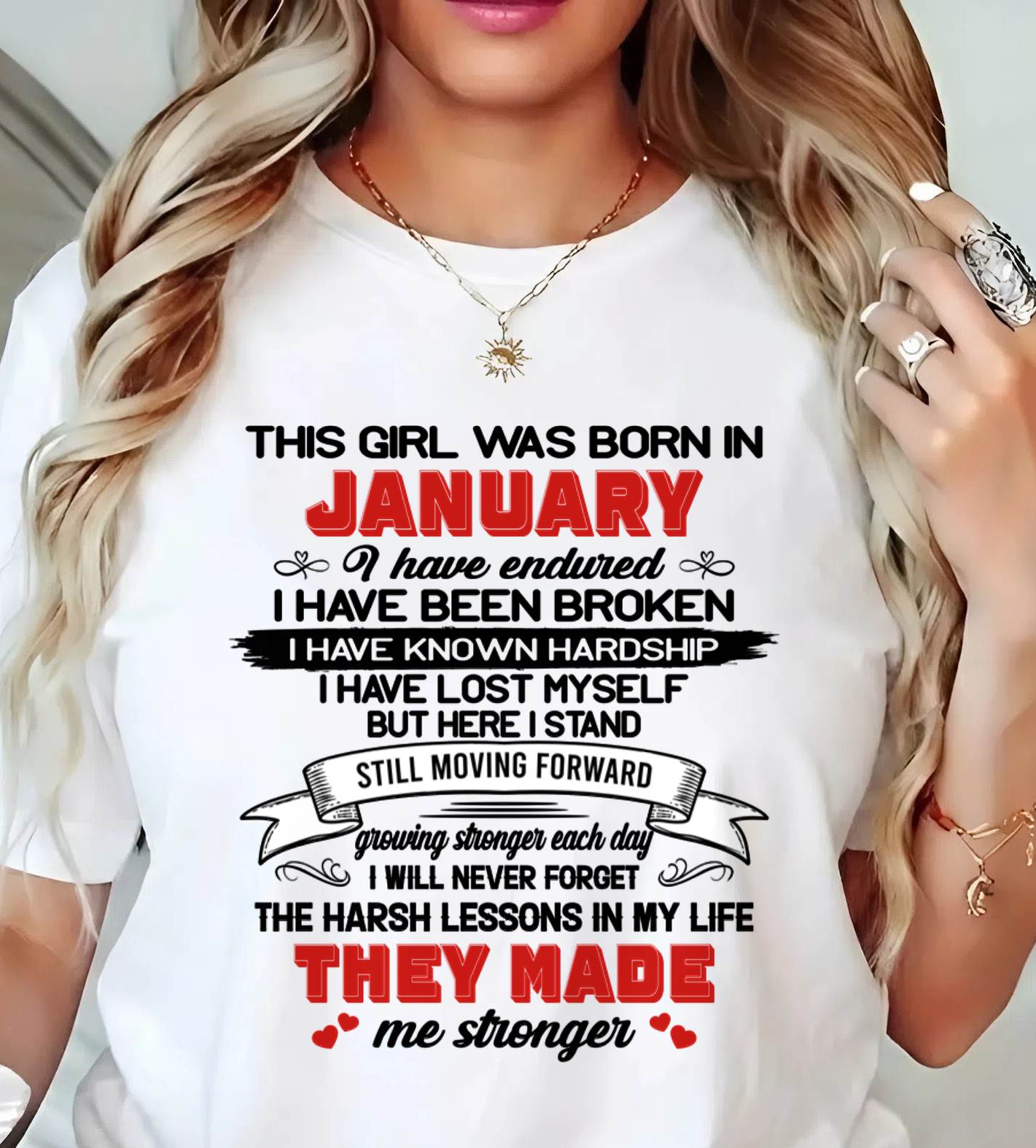 JANUARY - EVERY HARD LESSON MADE ME STRONGER - FOR WOMEN - TLEE01 (SKU2602-22-01)