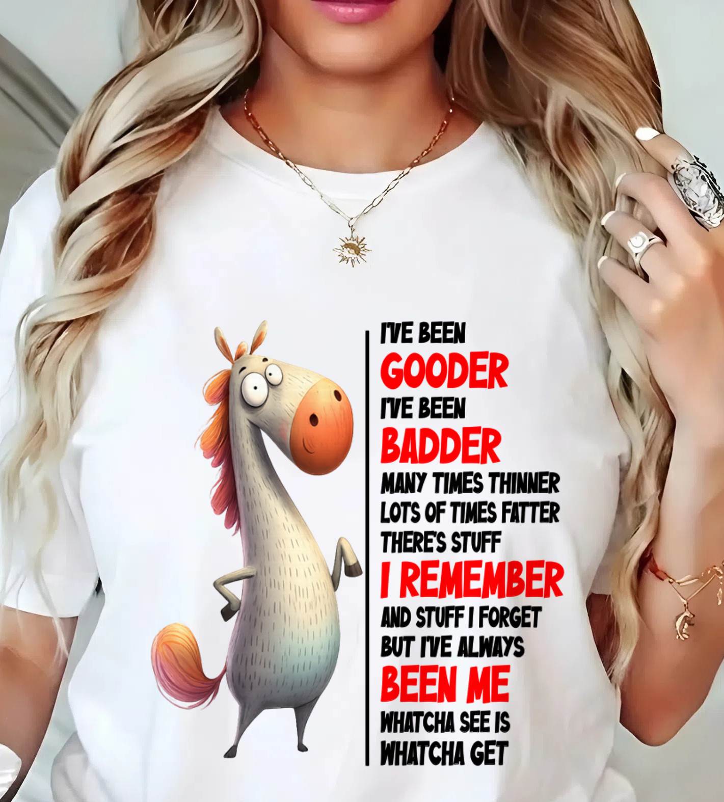 FUNNY SHIRT – GOODER BADDER HUMOR BIRTHDAY TEE - FOR WOMEN - TLEE00 (SKU2603-270-00)