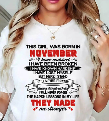 NOVEMBER - EVERY HARD LESSON MADE ME STRONGER - FOR WOMEN - TLEE11 (SKU2602-22-11)