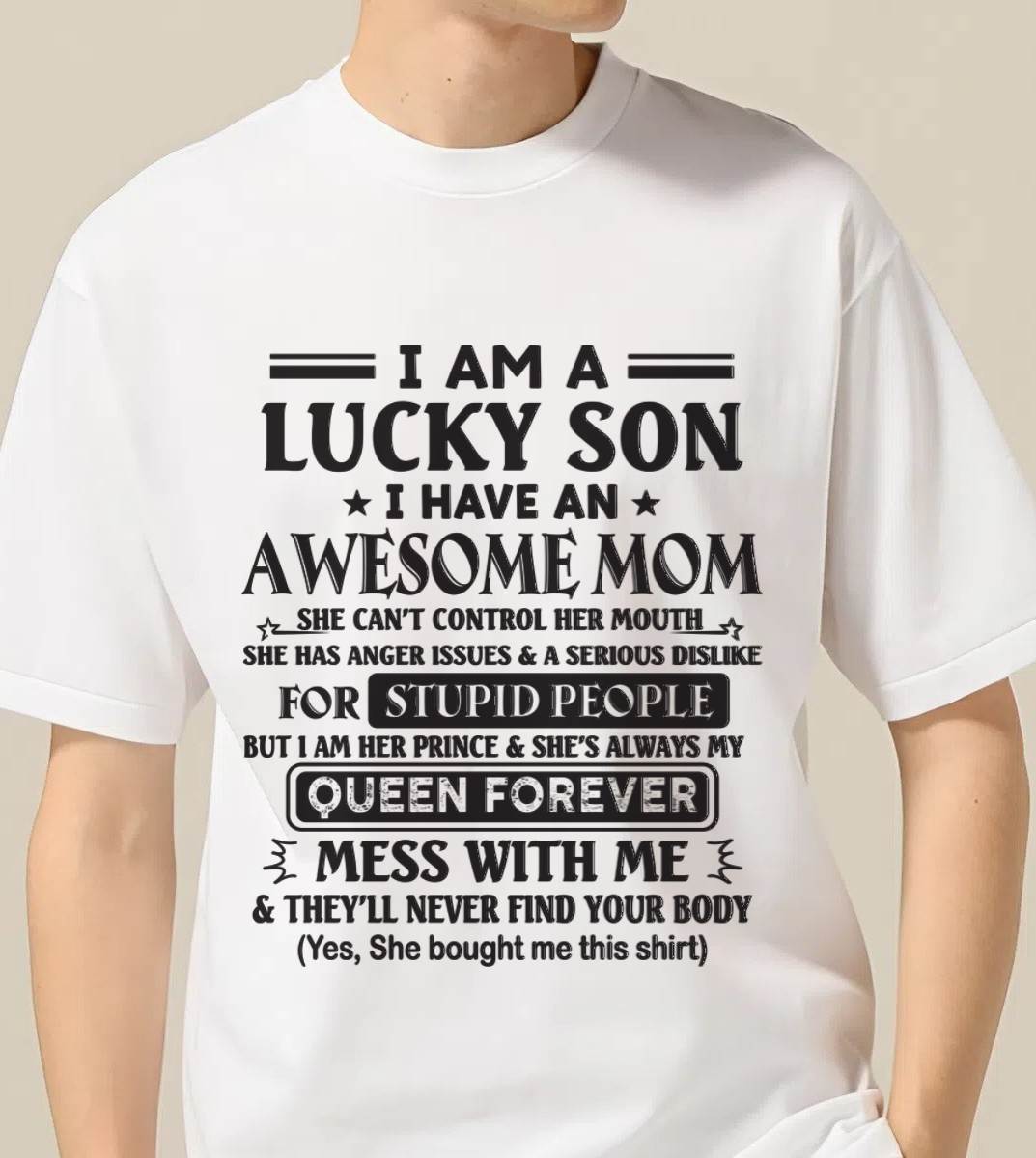 I AM A LUCKY SON I HAVE AN AWESOME MOM - FROM MOM - TLEE00 (SKU11-37-00)