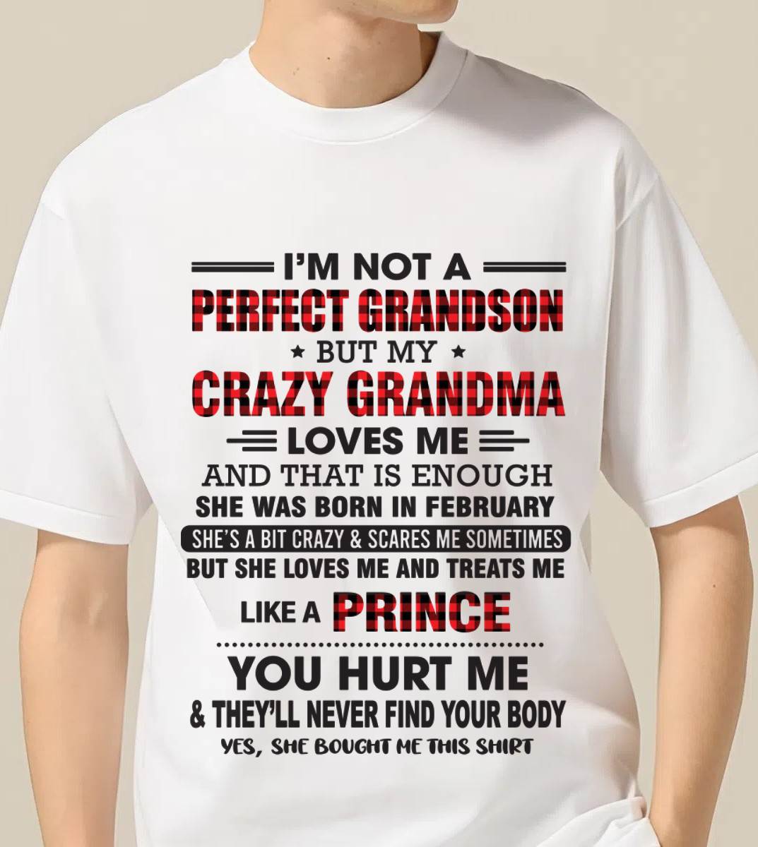 FEBRUARY - PROUD GRANDSON OF A CRAZY GRANDMA - FROM GRANDMA - TLEE02 (SKU2603-71-02)