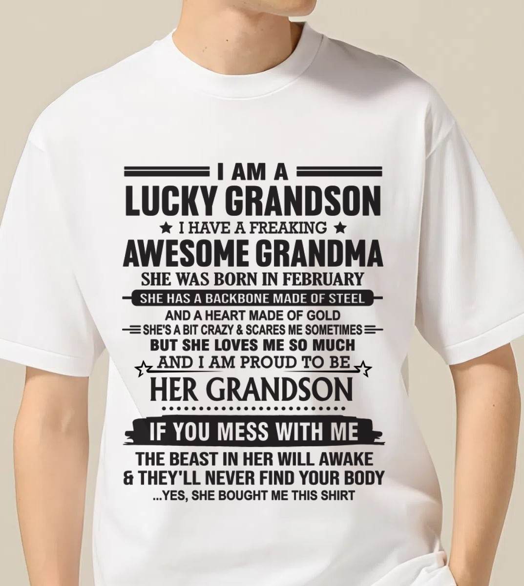 FEBRUARY - GRANDSON OF A STRONG & LOVING GRANDMA - FROM GRANDMA - TLEE02 (SKU11-154-02)