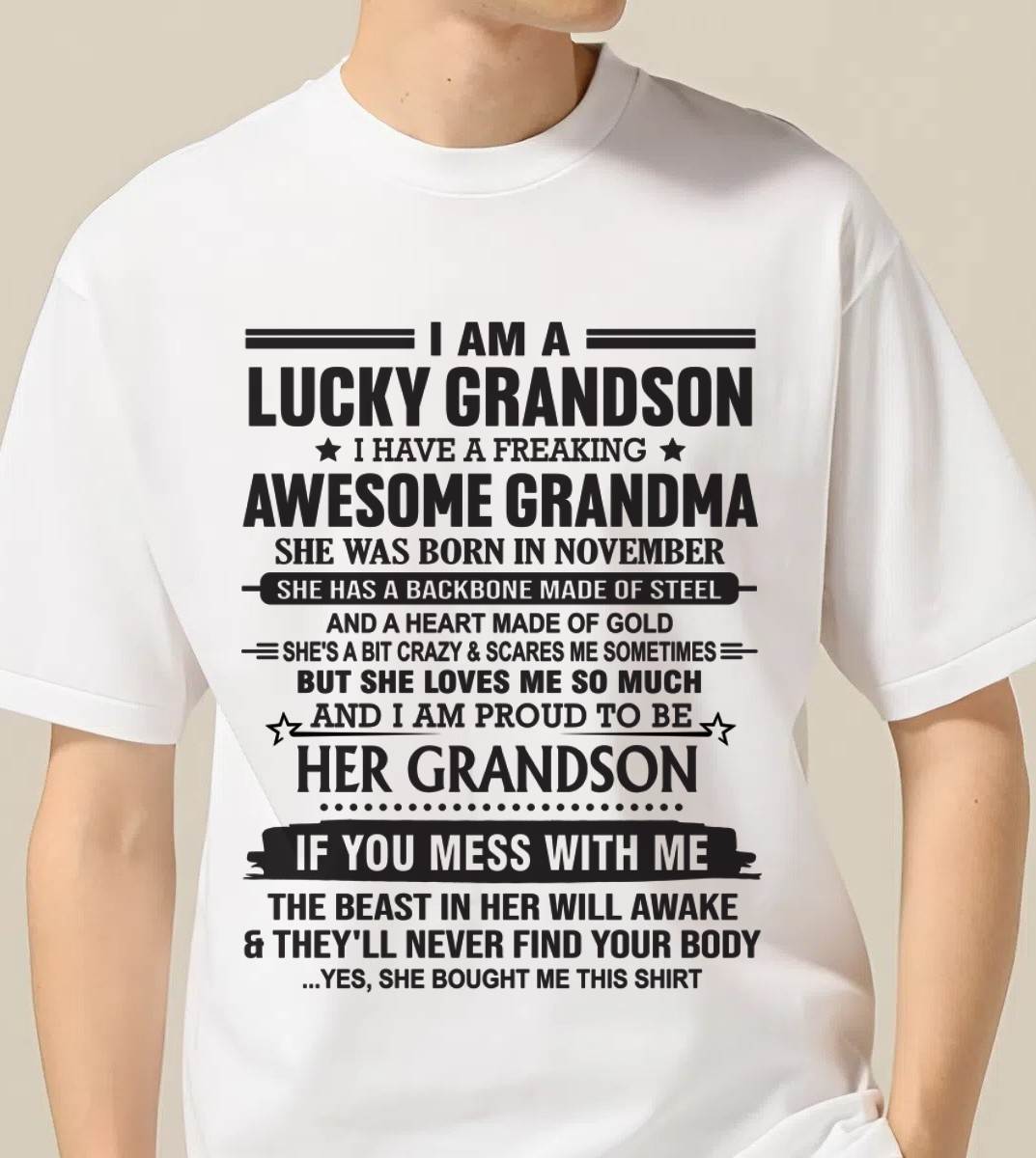 NOVEMBER - GRANDSON OF A STRONG & LOVING GRANDMA - FROM GRANDMA - TLEE11 (SKU11-154-11)