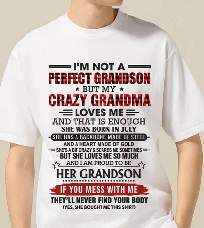 JULY - I’M NOT PERFECT, BUT MY CRAZY GRANDMA LOVES ME - FROM GRANDMA - TLEE07 (SKU26T-01131-07)