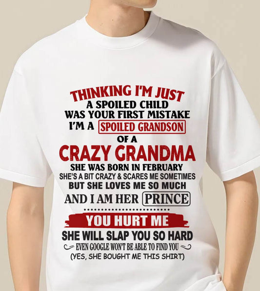 FEBRUARY - GRANDMA’S BOY – LOVED, SPOILED & PROTECTED - FROM GRANDMA - TLEE02 (SKU2602-128-02)