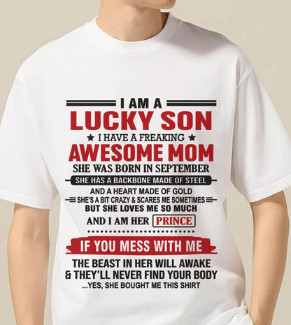SEPTEMBER - LUCKY SON OF A STRONG AND PROTECTIVE MOM - FROM MOM - TLEE09 (SKU2602-97-09)