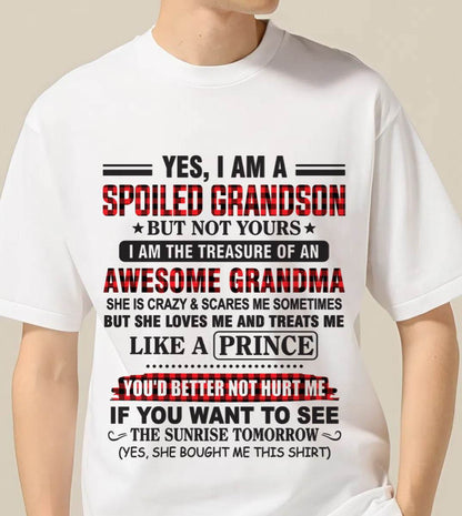 YES, I AM A SPOILED GRANDSON BUT NOT YOURS I AM THE TREASURE OF AN AWESOME GRANDMA - FROM GRANDMA - TLEE00 (SKU2602-108-00)