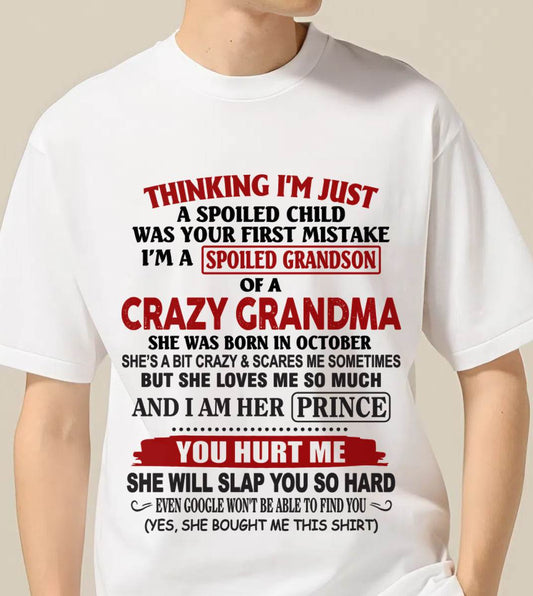 OCTOBER - GRANDMA’S BOY – LOVED, SPOILED & PROTECTED - FROM GRANDMA - TLEE10 (SKU2602-128-10)