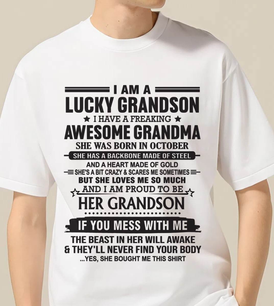OCTOBER - GRANDSON OF A STRONG & LOVING GRANDMA - FROM GRANDMA - TLEE10 (SKU11-154-10)