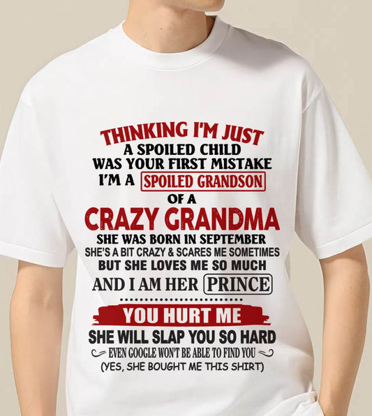 SEPTEMBER - GRANDMA’S BOY – LOVED, SPOILED & PROTECTED - FROM GRANDMA - TLEE09 (SKU2602-128-09)