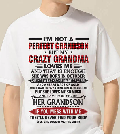 OCTOBER - I’M NOT PERFECT, BUT MY CRAZY GRANDMA LOVES ME - FROM GRANDMA - TLEE10 (SKU26T-01131-10)