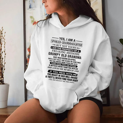 APRIL - YES, I AM A SPOILED GRANDDAUGHTER BUT NOT YOURS I AM THE PROPERTY OF A FREAKING AWESOME GRUMPY OLD GRANDMA - FROM GRANDMA - TLEE04 (SKU12-184-04)