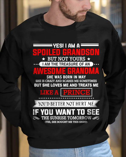 MAY - SPOILED GRANDSON BUT NOT YOURS – PROUD TREASURE OF AN AWESOME GRANDMA - FROM GRANDMA - TLEE05 (SKU2604-186-05)