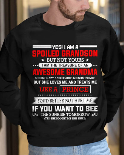 SPOILED GRANDSON BUT NOT YOURS – PROUD TREASURE OF AN AWESOME GRANDMA - FROM GRANDMA - TLEE00 (SKU2604-186-00)