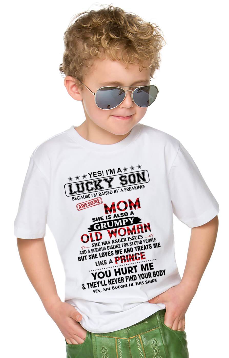 LUCKY SON – PROUD TO BE RAISED BY AN AWESOME MOM - FROM MOM - TLEE00 (SKU2603-106-00)
