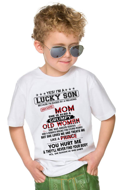 LUCKY SON – PROUD TO BE RAISED BY AN AWESOME MOM - FROM MOM - TLEE00 (SKU2603-106-00)