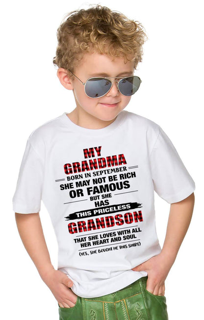 SEPTEMBER GRANDMA LOVES ME – PRICELESS GRANDSON GIFT- FROM GRANDMA - TLEE09 (SKU2604-260-09)