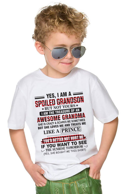YES, I AM A SPOILED GRANDSON BUT NOT YOURS I AM THE TREASURE OF AN AWESOME GRANDMA - FROM GRANDMA - TLEE00 (SKU2602-108-00)