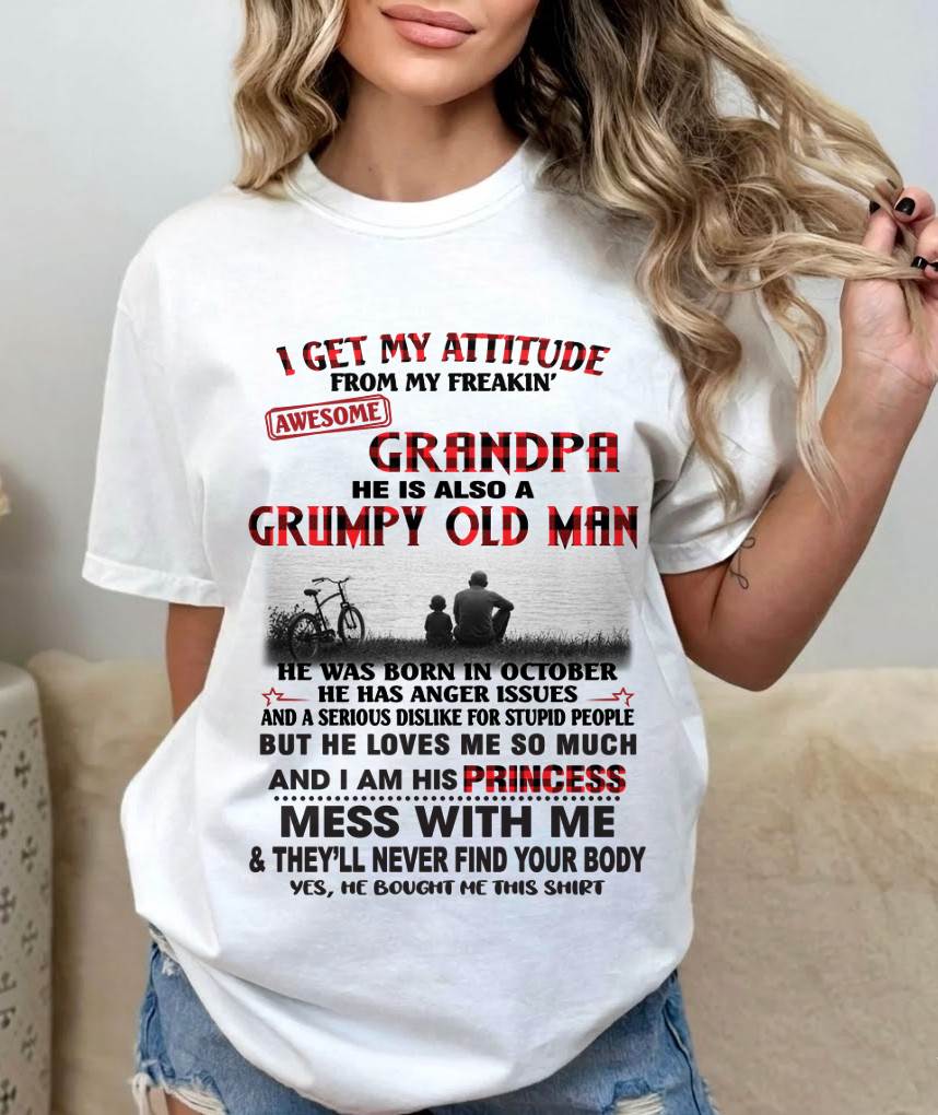 OCTOBER GRANDPA - GRUMPY • AWESOME • PROTECTIVE - FROM GRANDPA - TLEE10 (SKU2605-176-10)