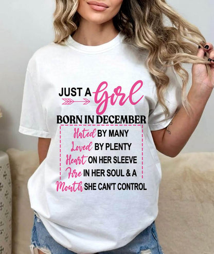 BORN IN DECEMBER – A GIRL WITH ATTITUDE, HEART, AND A MOUTH SHE CAN’T CONTROL - FOR WOMEN - TLEE12 (SKU2603-363-12)