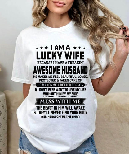 LUCKY WIFE OF AN AWESOME HUSBAND - FROM HUSBAND - TLEE00 (SKU2605-97-00)
