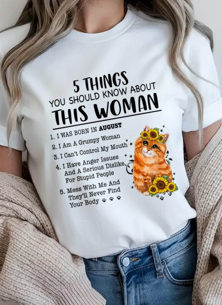 AUGUST - 5 THINGS YOU SHOULD KNOW ABOUT THIS WOMAN - FOR WOMEN - TLEE08 (SKU2602-186-08)