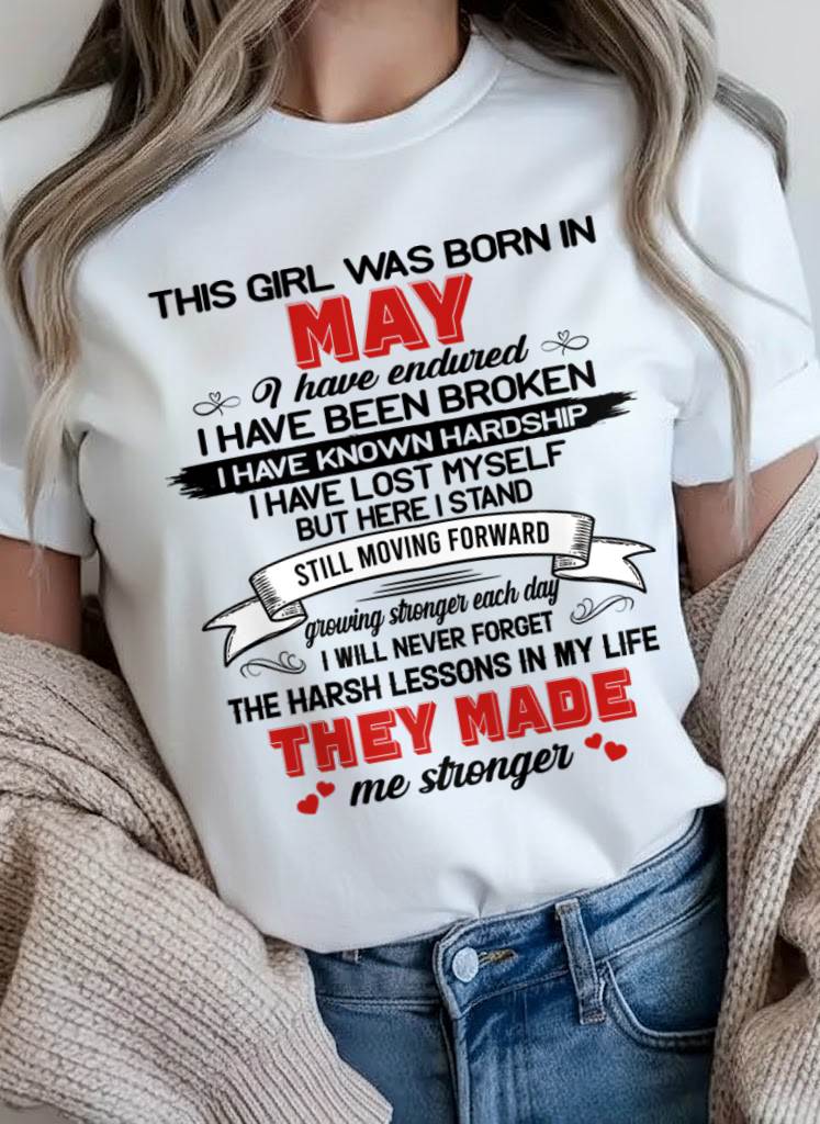 MAY - EVERY HARD LESSON MADE ME STRONGER - FOR WOMEN - TLEE05 (SKU2602-22-05)