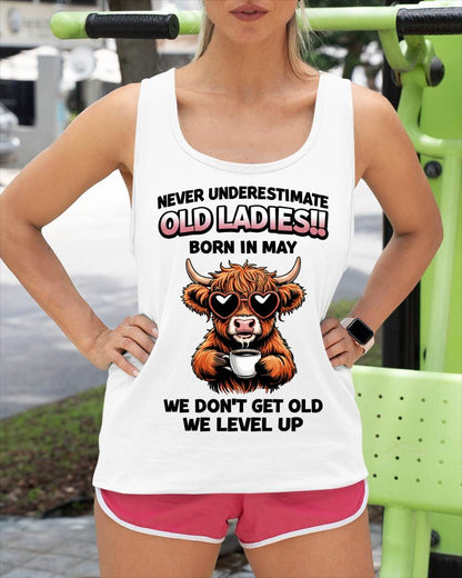 MAY BORN WOMEN LEVEL UP, NEVER GROW OLD SHIRT - FOR WOMEN - TLEE05 (SKU2606-79-05)