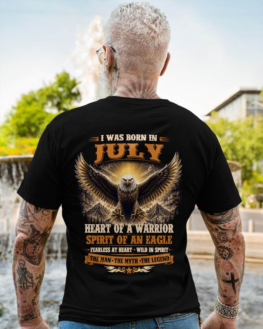JULY BORN WARRIOR EAGLE SHIRT DESIGN - FOR MAN - TLEE07 (SKU2605-225-07)