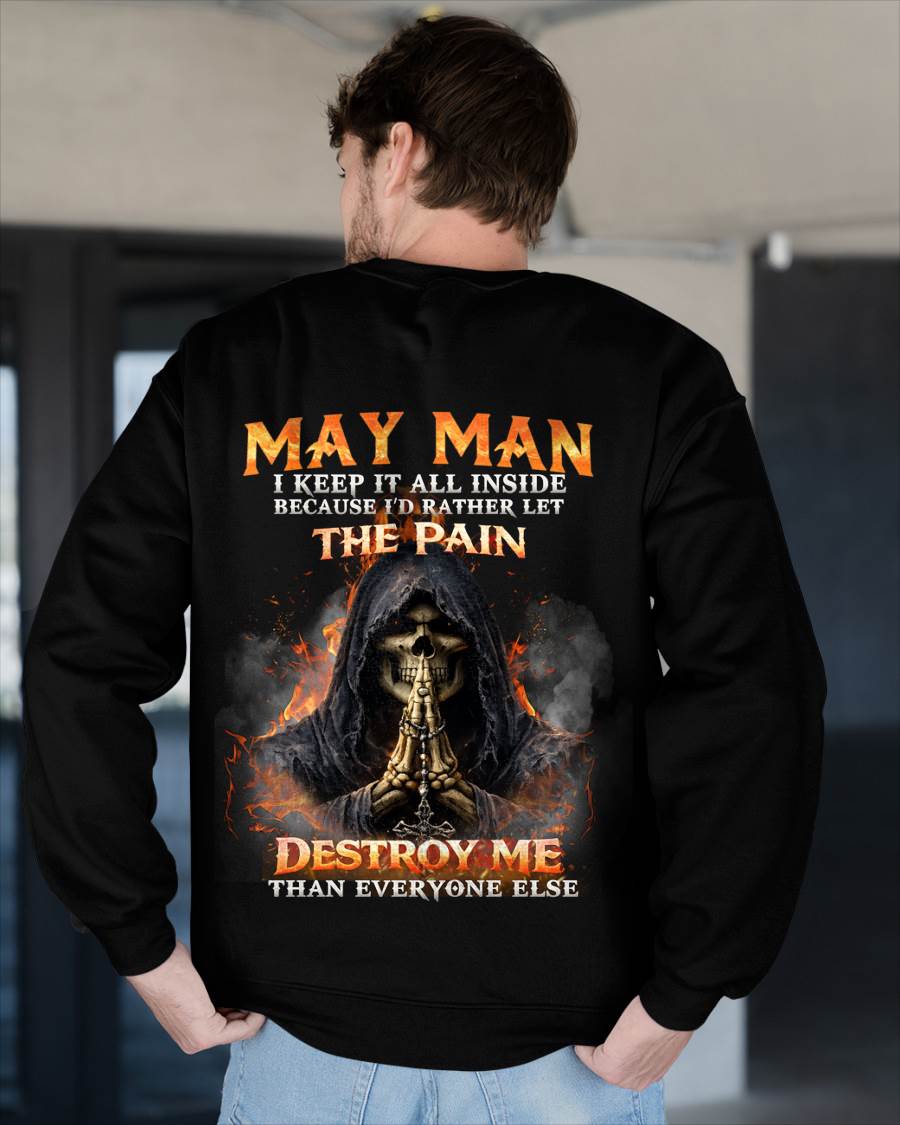 MAY MAN SKULL SHIRT – I KEEP IT ALL INSIDE DARK GOTHIC T-SHIRT - FOR MAN - TLEE05 (SKU2604-136-05)