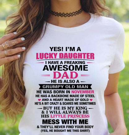 NOVEMBER - A LUCKY DAUGHTER – DADDY’S LITTLE PRINCESS - FROM DAD - TLEE11 (SKU2604-16-11)