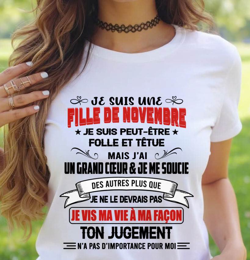 FILLE DE NOVEMBRE – FIÈRE ET LIBRE – POUR LES FEMMES - TLEE11 (SKU2603-354-11)