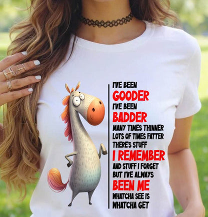 FUNNY SHIRT – GOODER BADDER HUMOR BIRTHDAY TEE - FOR WOMEN - TLEE00 (SKU2603-270-00)