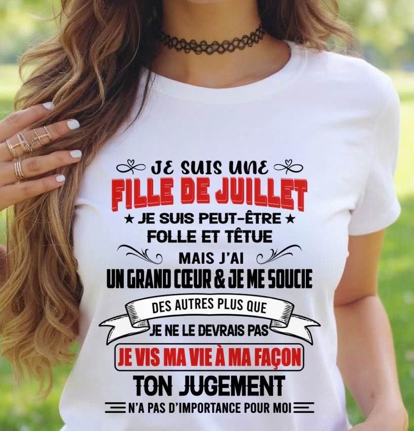 FILLE DE JUILLET – FIÈRE ET LIBRE – POUR LES FEMMES - TLEE07 (SKU2603-354-07)