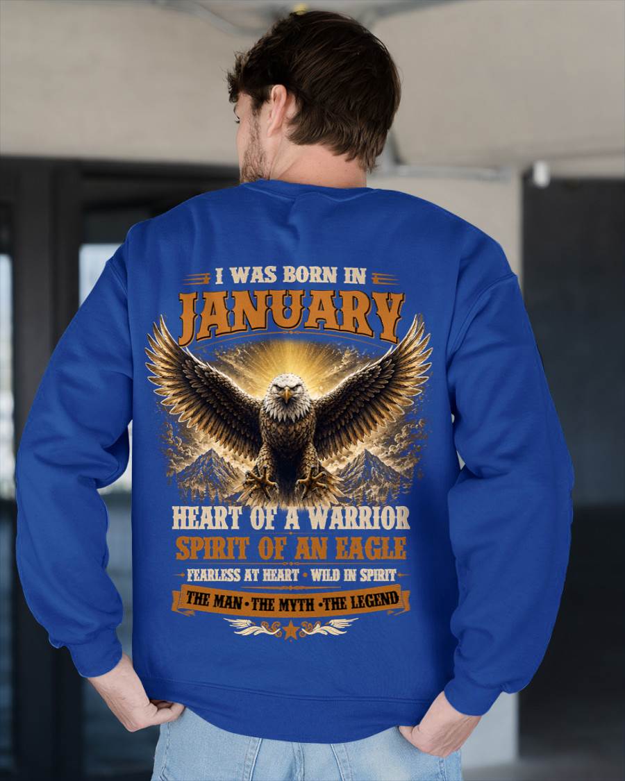 JANUARY BORN WARRIOR EAGLE SHIRT DESIGN - FOR MAN - TLEE01 (SKU2605-225-01)