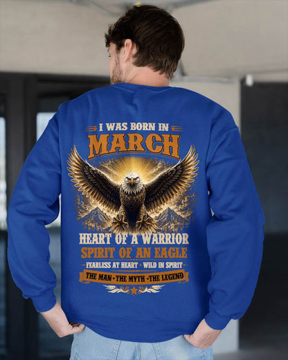 MARCH BORN WARRIOR EAGLE SHIRT DESIGN - FOR MAN - TLEE03 (SKU2605-225-03)