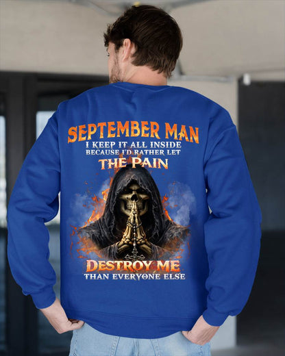 SEPTEMBER MAN SKULL SHIRT – I KEEP IT ALL INSIDE DARK GOTHIC T-SHIRT - FOR MAN - TLEE09 (SKU2604-136-09)