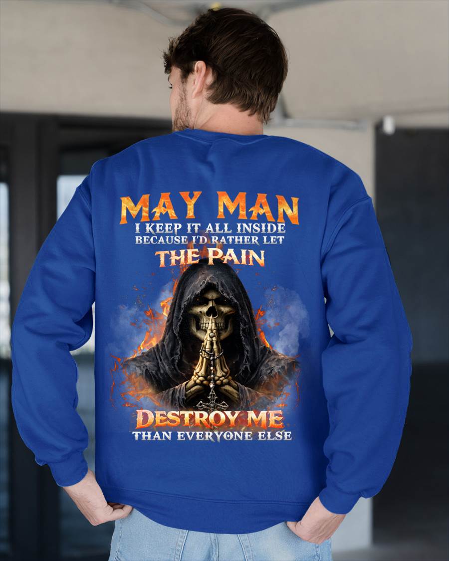 MAY MAN SKULL SHIRT – I KEEP IT ALL INSIDE DARK GOTHIC T-SHIRT - FOR MAN - TLEE05 (SKU2604-136-05)