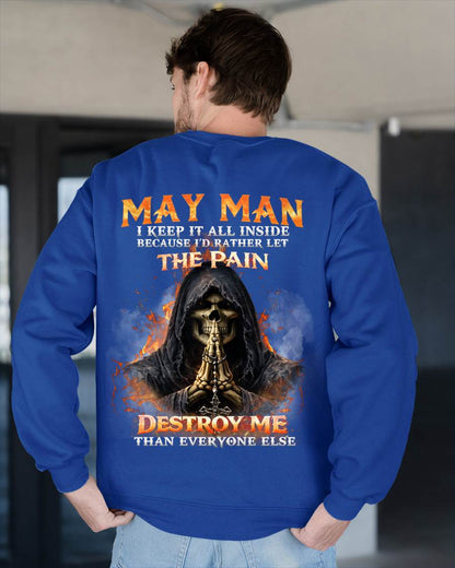 MAY MAN SKULL SHIRT – I KEEP IT ALL INSIDE DARK GOTHIC T-SHIRT - FOR MAN - TLEE05 (SKU2604-136-05)